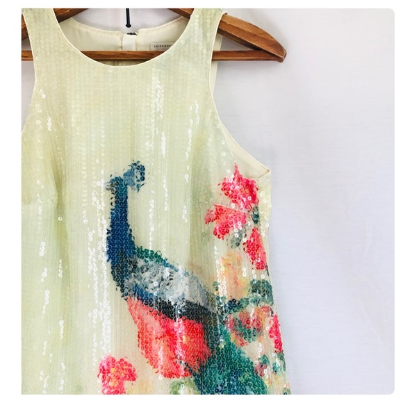 {Anthropologie} highly coveted Sequined Swing Peacock Dress {RARE} - Picture 6 of 13